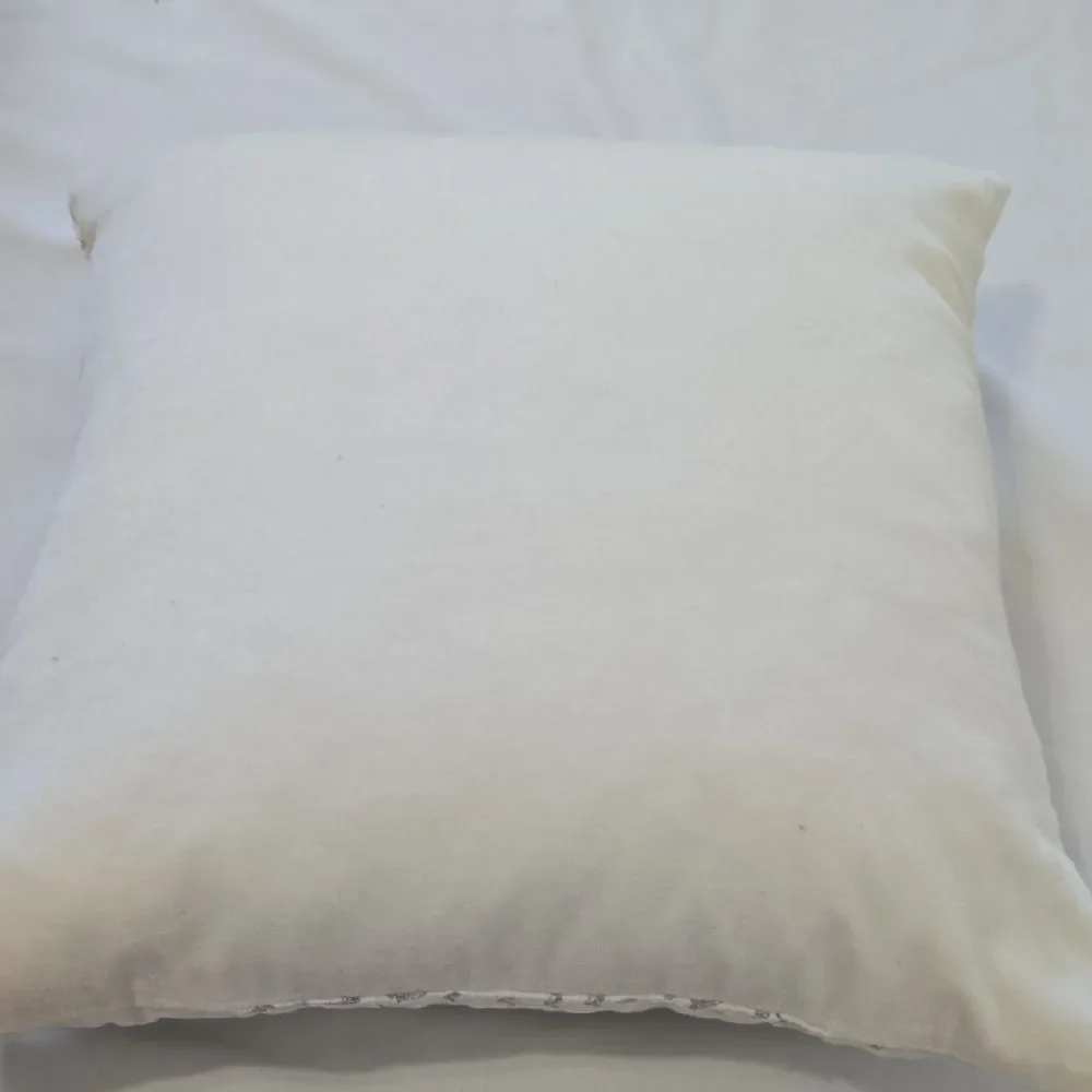 Crate&Barrel Cream and Gray Embroidered‎ Pillow